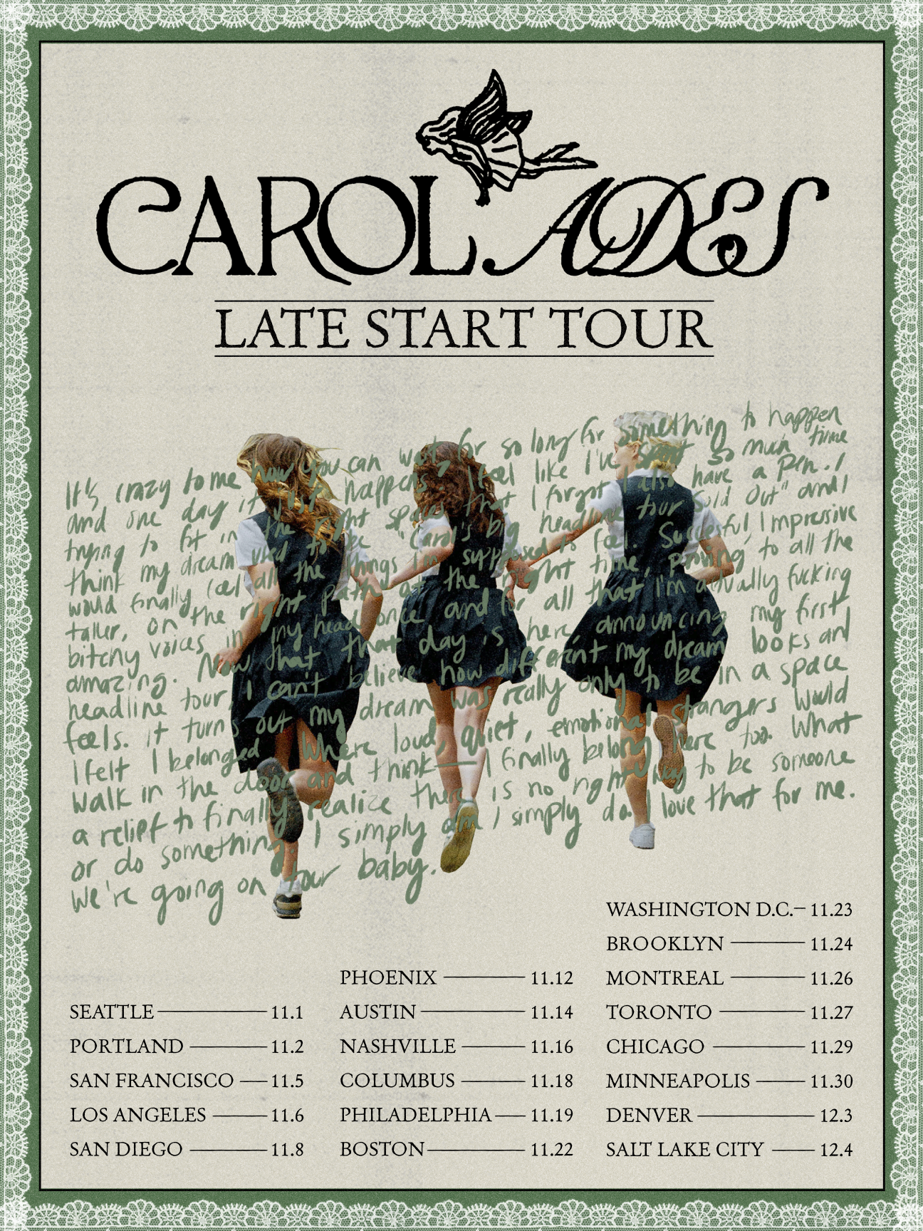Carol Ades "Late Start" Tour Poster
